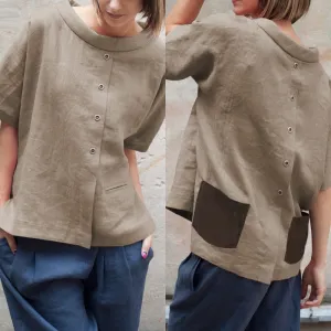 Oversized Vintage Cotton Tops 2019 Summer Women Blouses