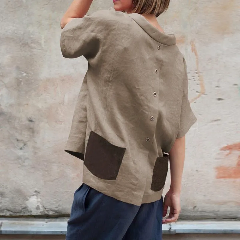 Oversized Vintage Cotton Tops 2019 Summer Women Blouses