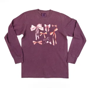 Pink And Red Valentine Bows - LONG SLEEVE Comfort Colors Tee