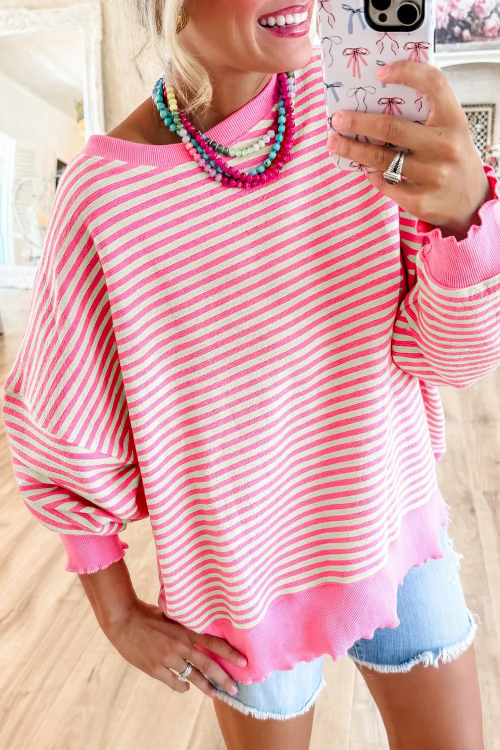 Pink Stripe Pullover