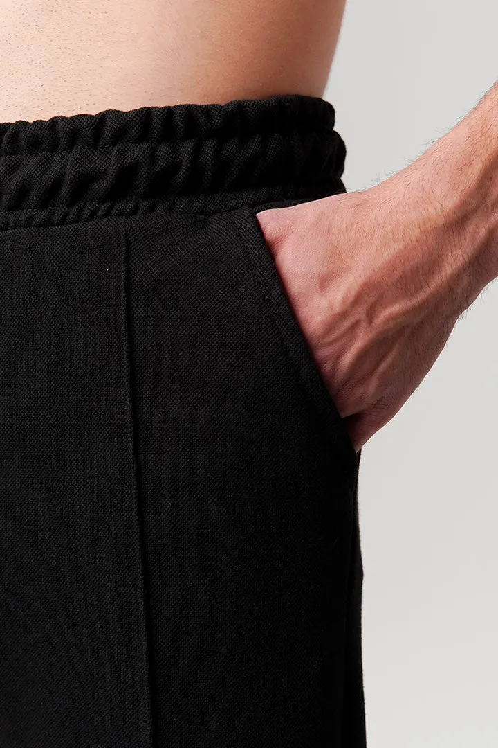 Pintex Jogger Pants - Black