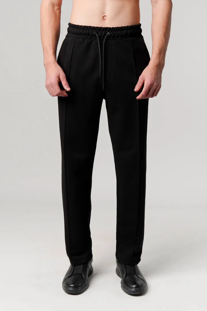 Pintex Jogger Pants - Black