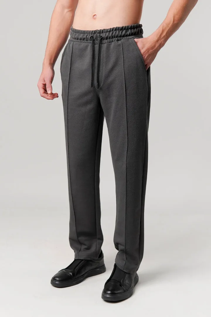 Pintex Jogger Pants - Dark Grey