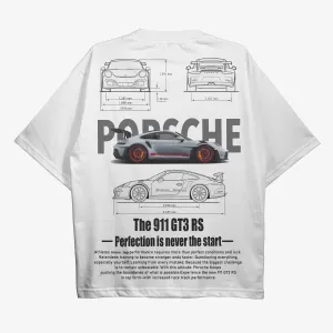 Porche 911 GT3 Oversized White Tshirt