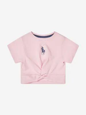 Ralph Lauren Girls Logo Twist T-Shirt in Pink