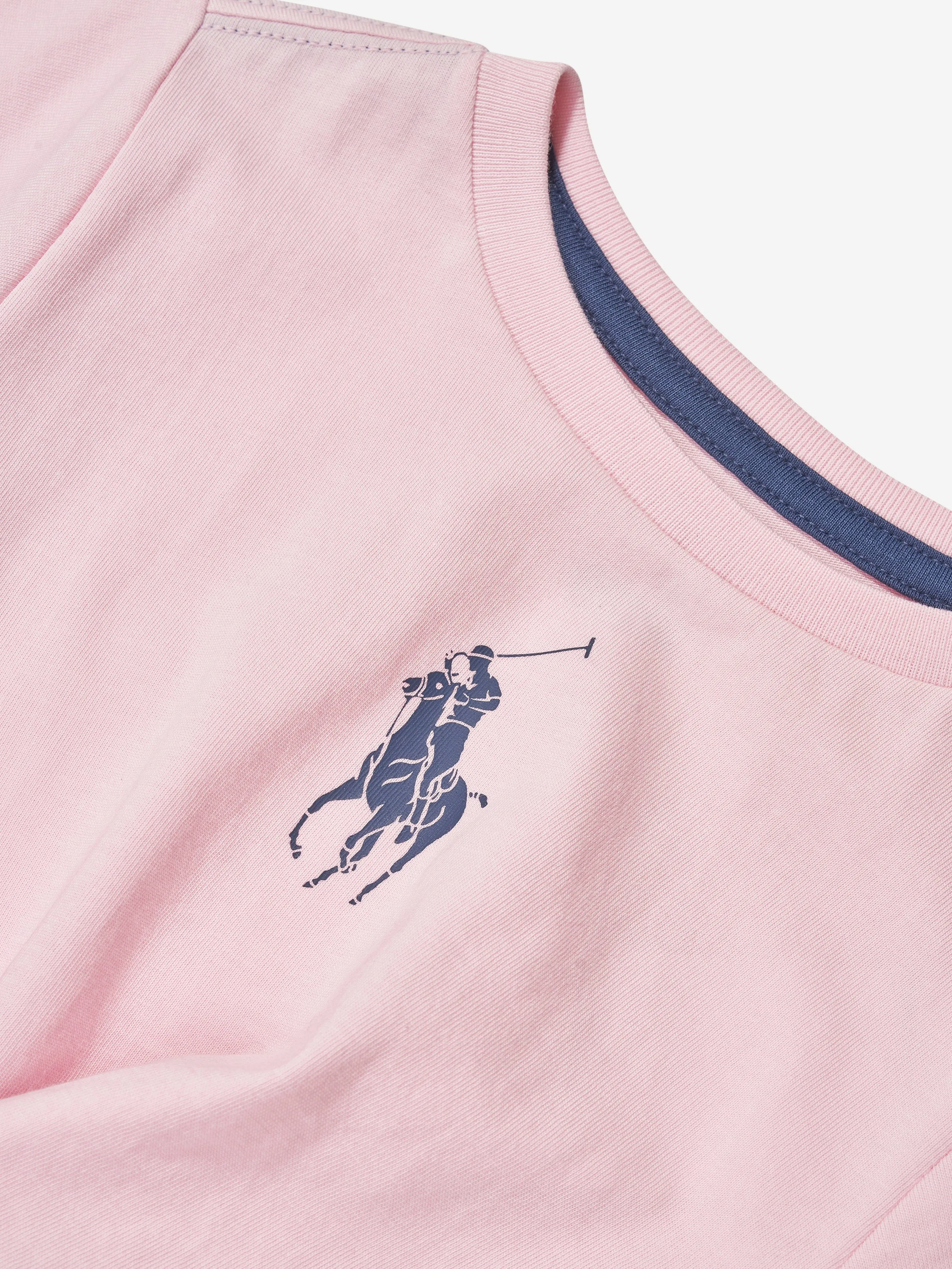 Ralph Lauren Girls Logo Twist T-Shirt in Pink
