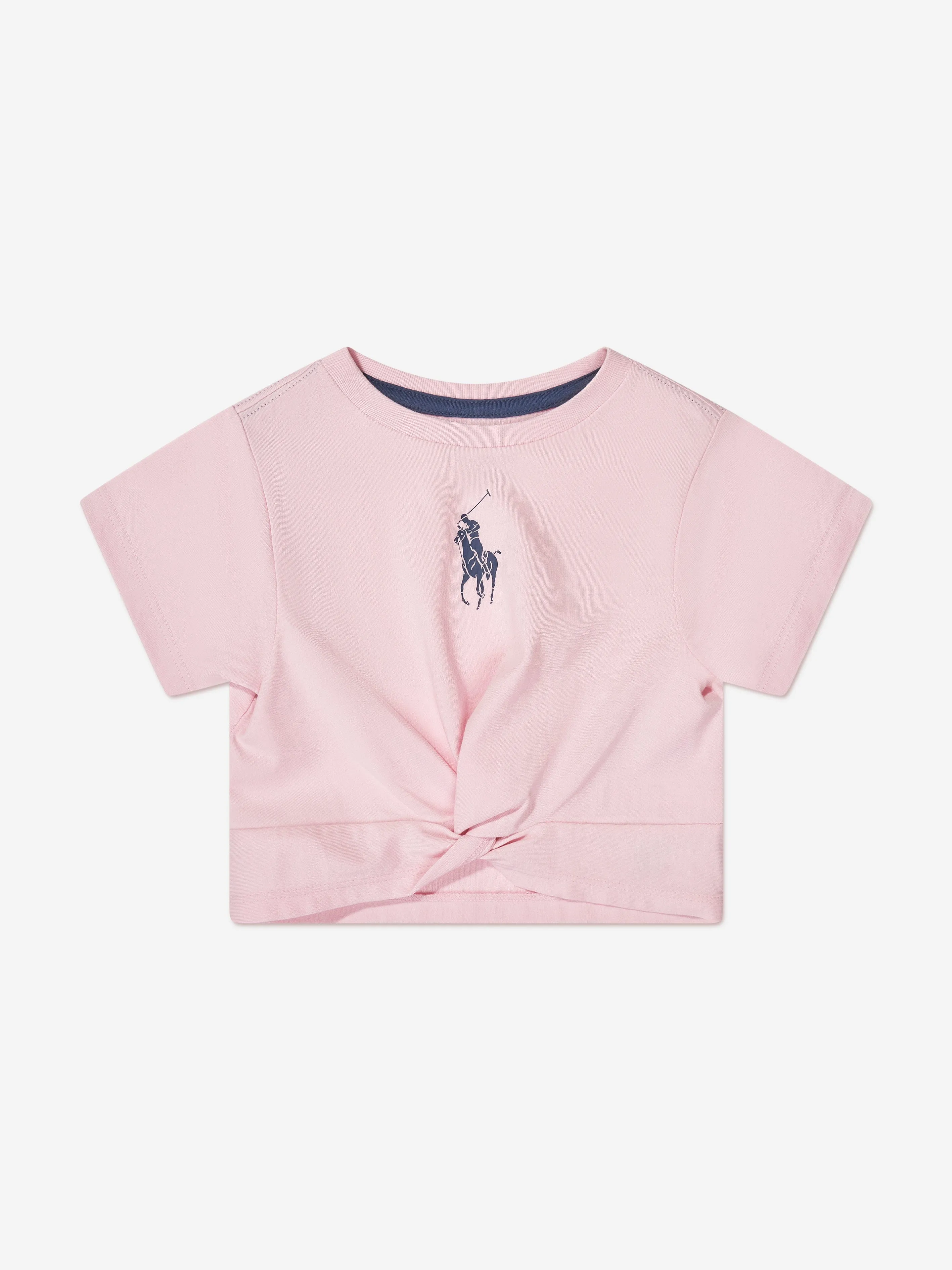 Ralph Lauren Girls Logo Twist T-Shirt in Pink