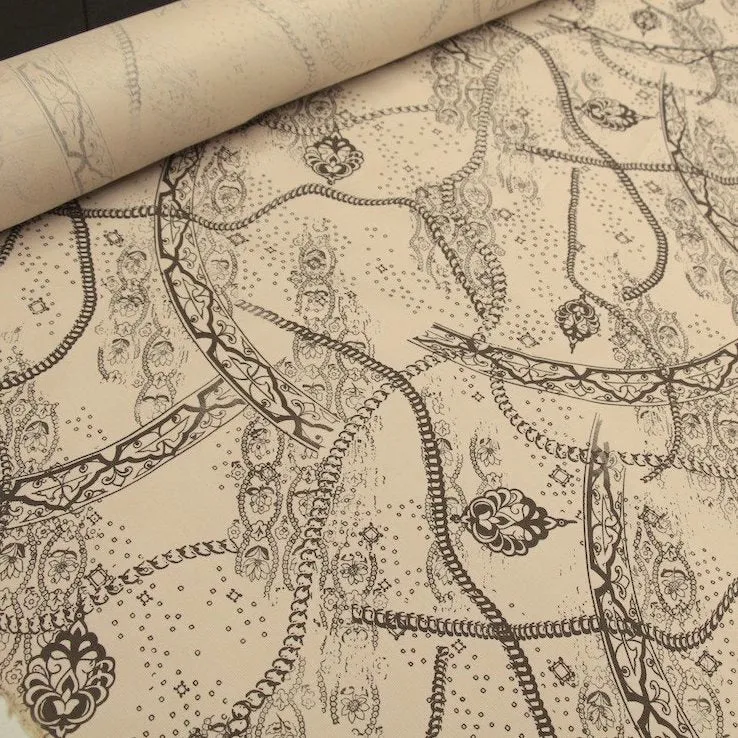 Remnant of Decorations Beige Stretch Cotton