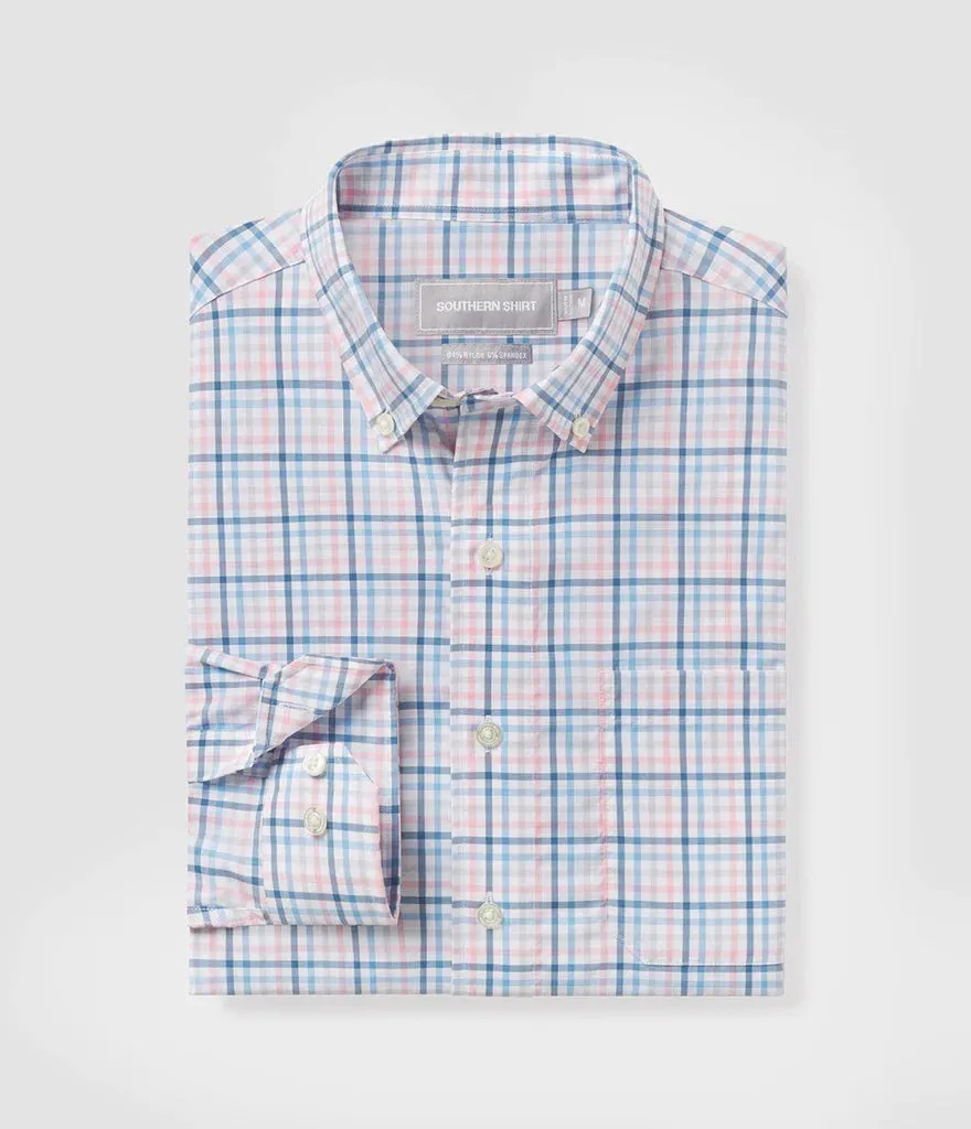 Samford Check in Blue Pearl Button Down by Southern Shirt Co.