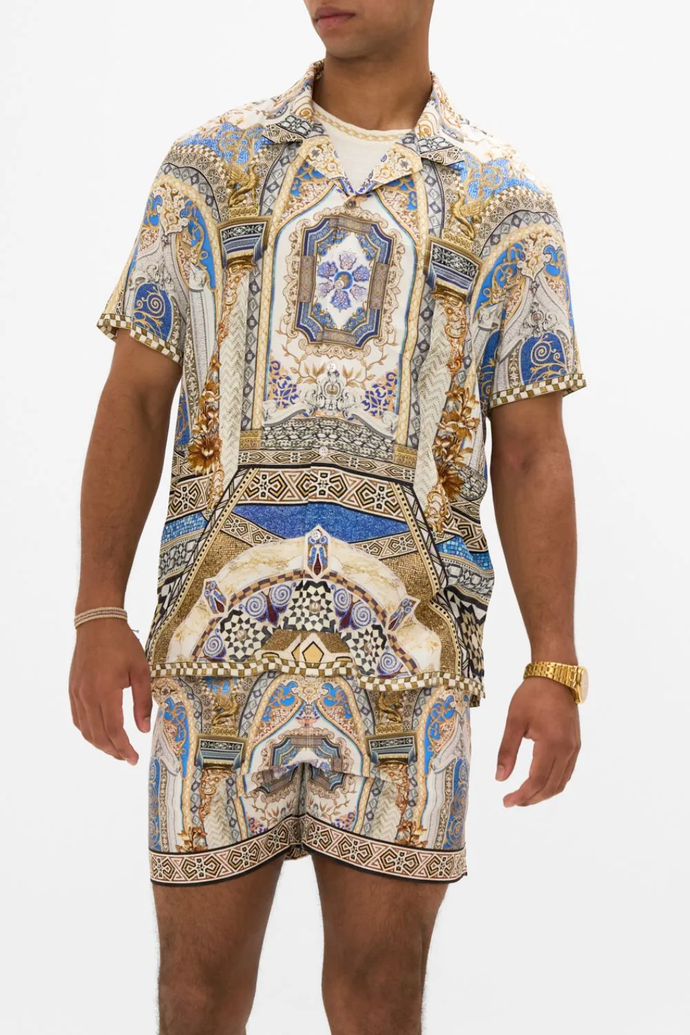 SHORT SLEEVE CAMP COLLARED SHIRT MAKE ME YOUR MOSAIC