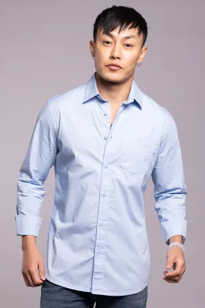 Sky Blue Full Sleeves Solid Shirt
