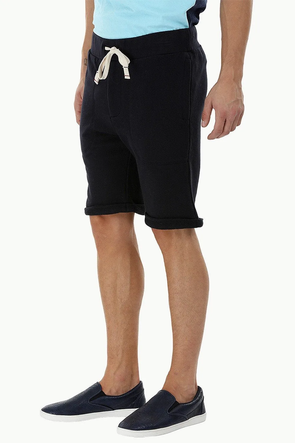 Solid Rolled Up Hem Shorts