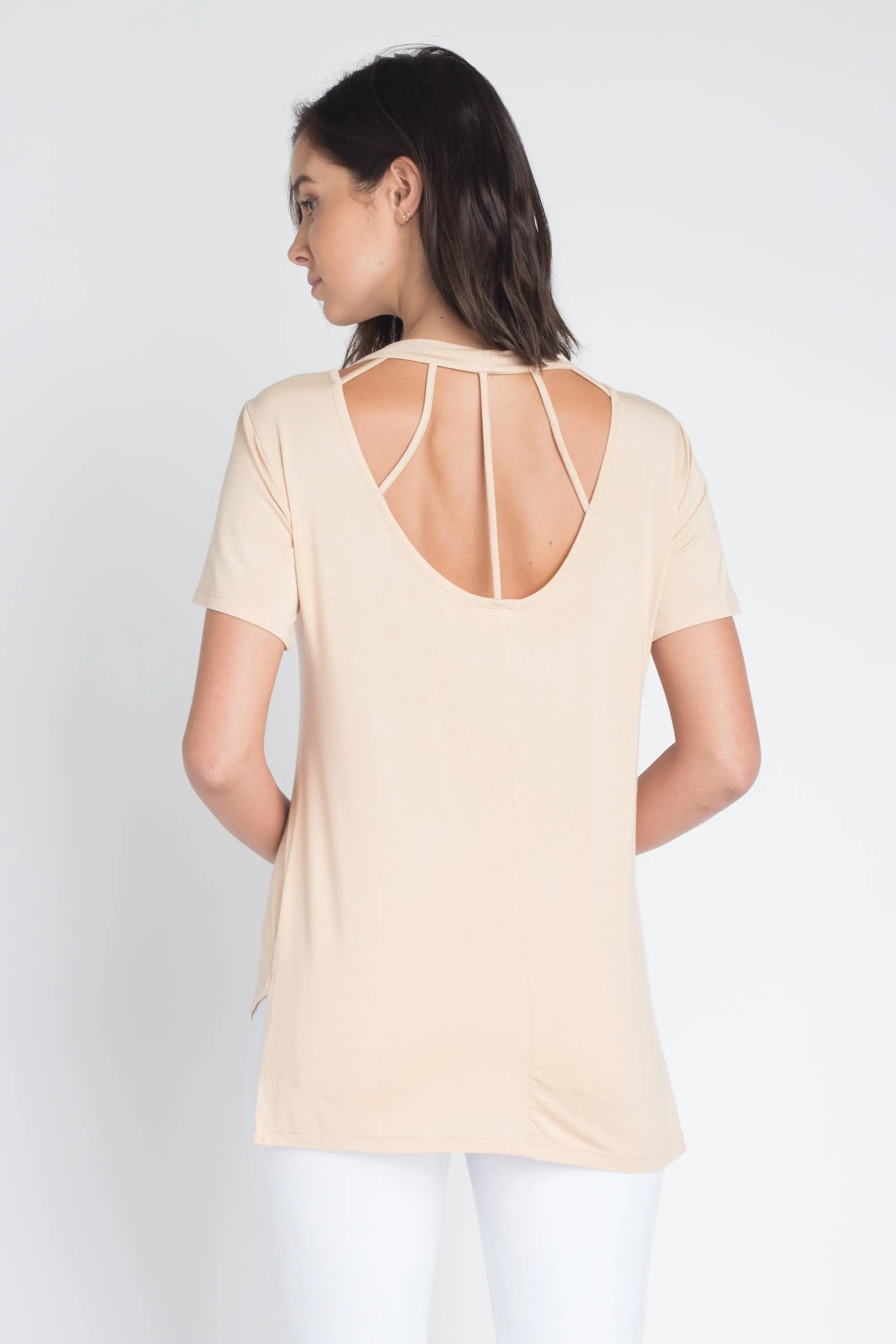 Strappy Back Short Sleeve T-Shirt