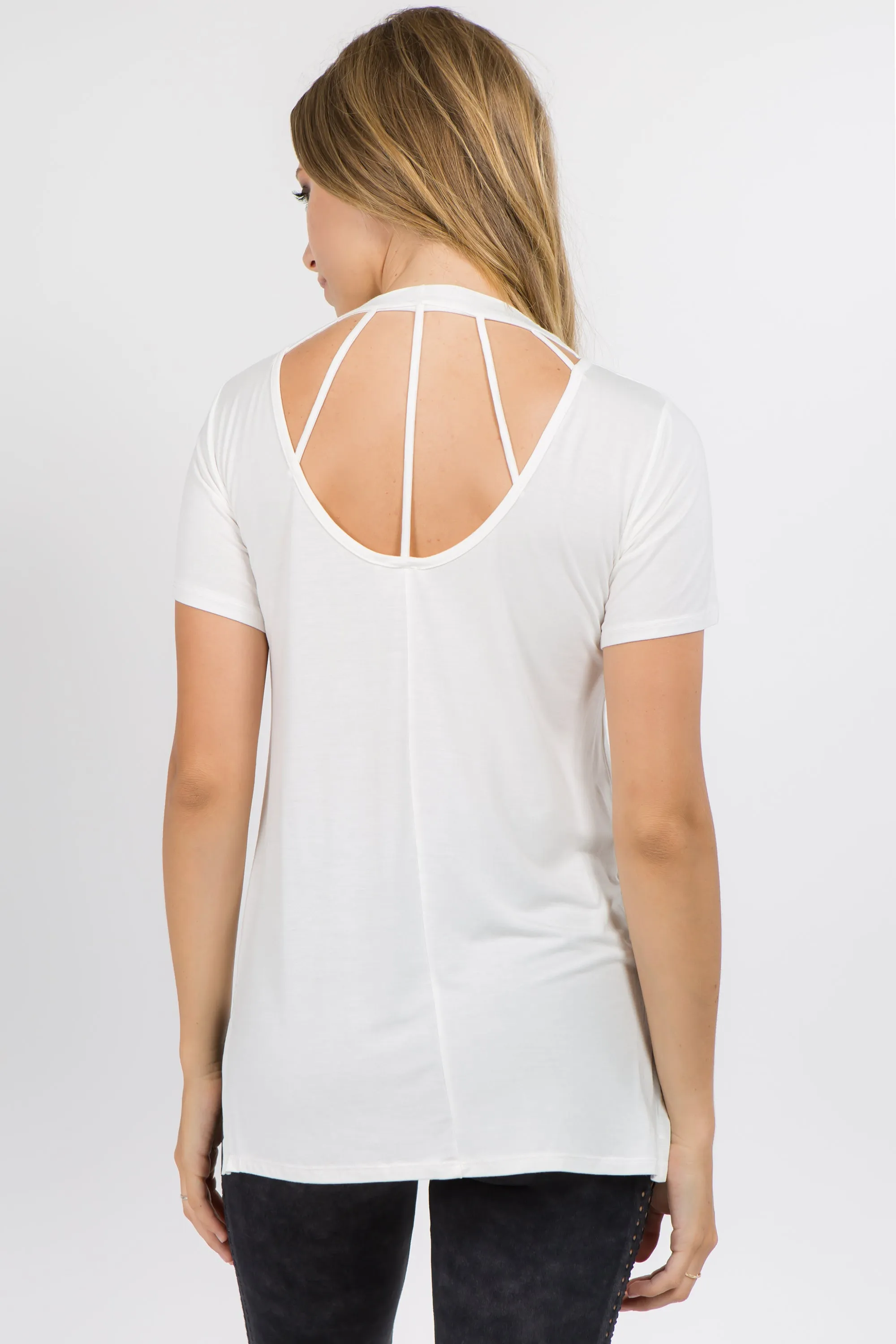 Strappy Back Short Sleeve T-Shirt