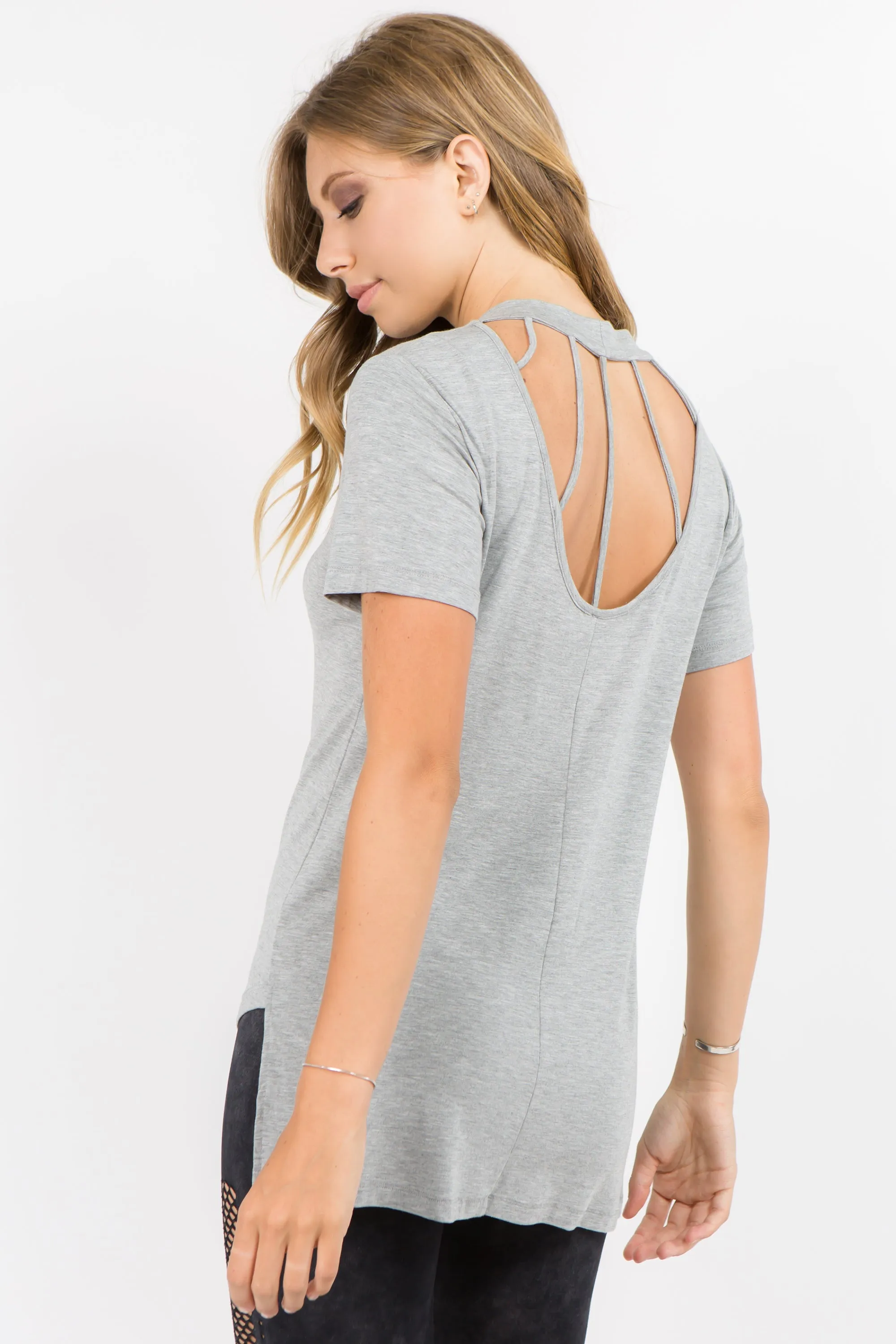 Strappy Back Short Sleeve T-Shirt