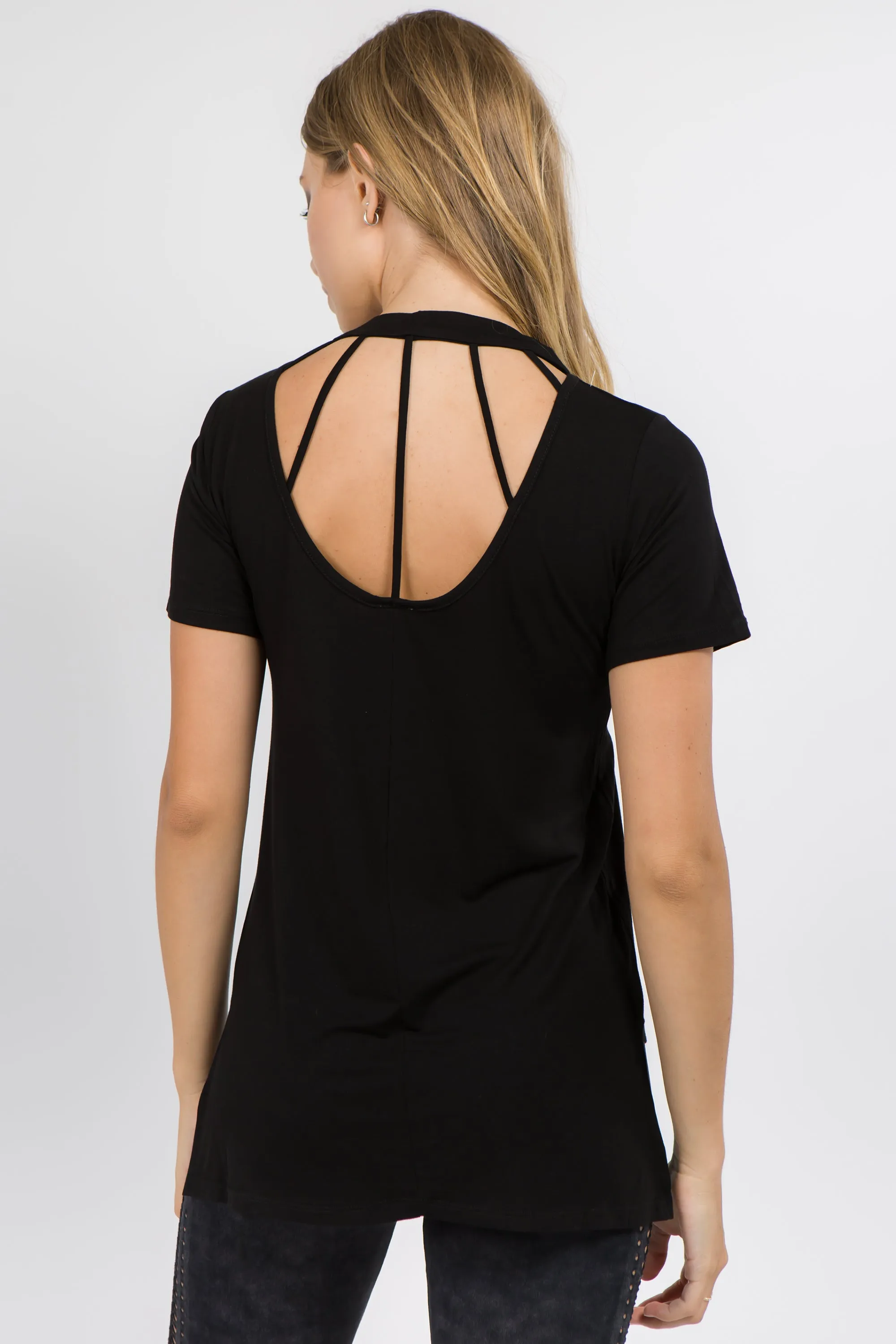 Strappy Back Short Sleeve T-Shirt