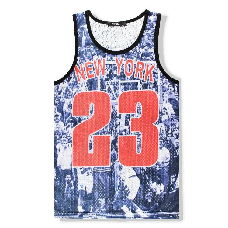 Summer DDigital Printed Trendy Men Jersey Round-Neck Tank Top