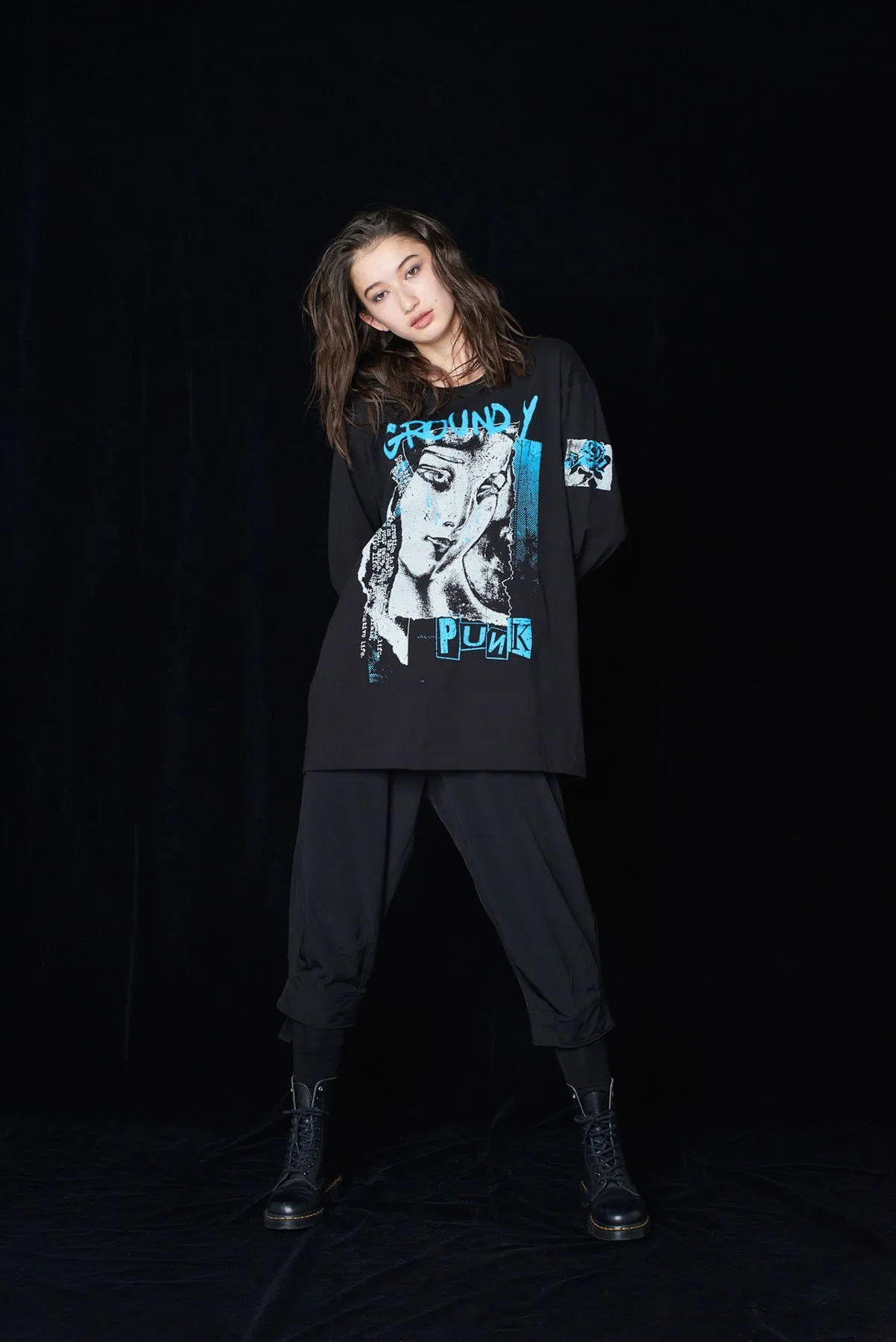 TEAR-STAINED FACE PUNK Graphic LONG SLEEVE T-SHIRT