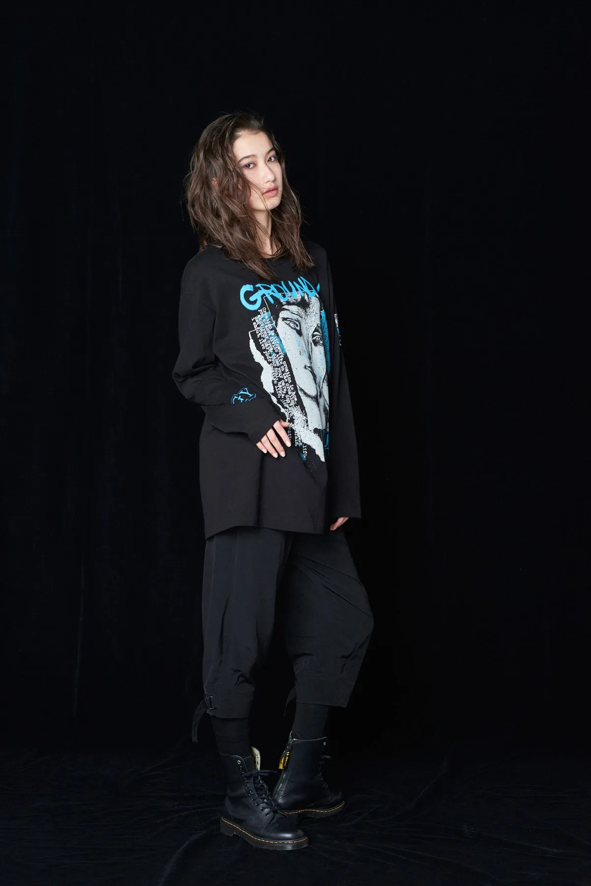 TEAR-STAINED FACE PUNK Graphic LONG SLEEVE T-SHIRT