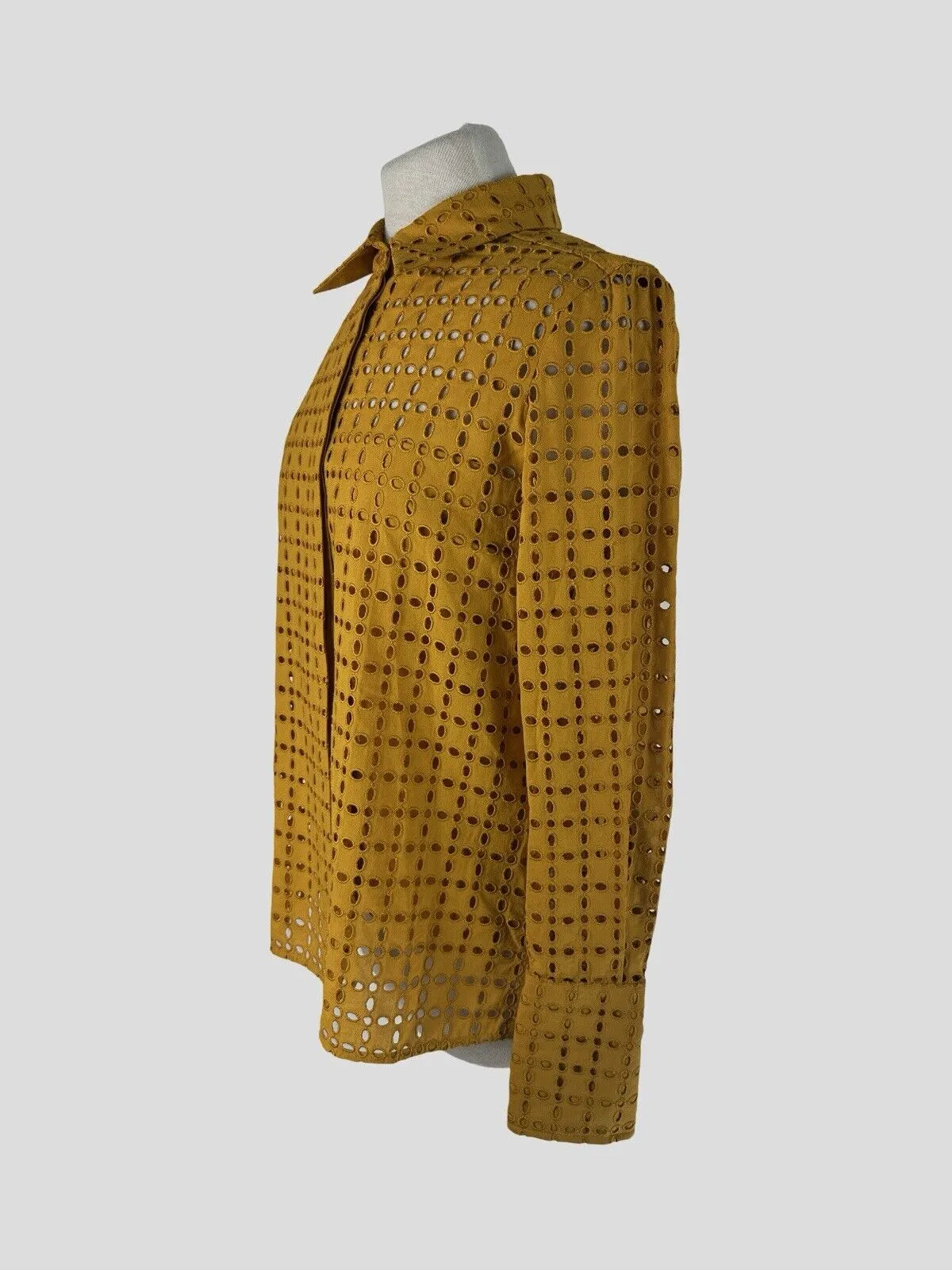 The Fold mustard 100% cotton long sleeve shirt size UK10/US6