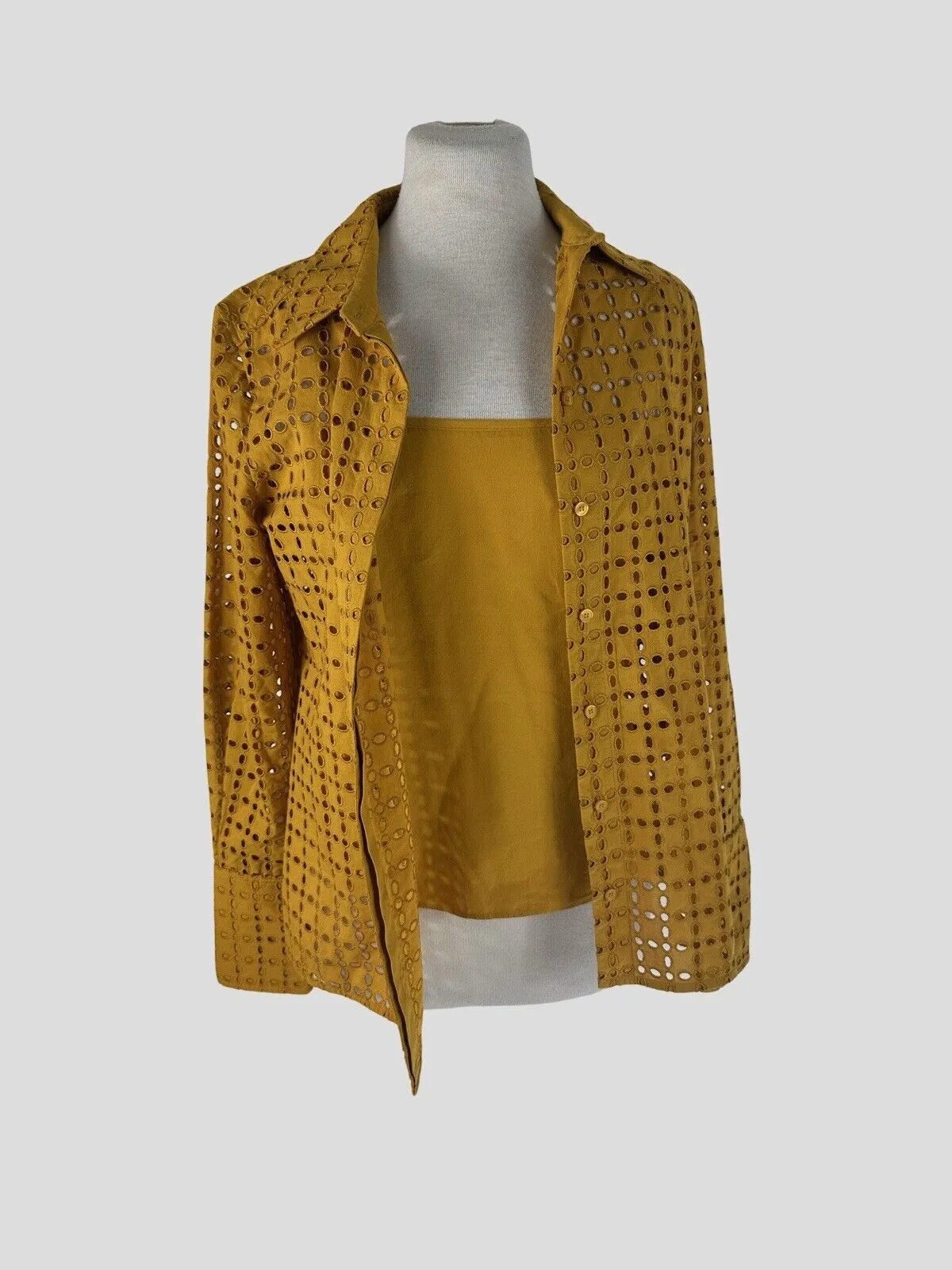 The Fold mustard 100% cotton long sleeve shirt size UK10/US6