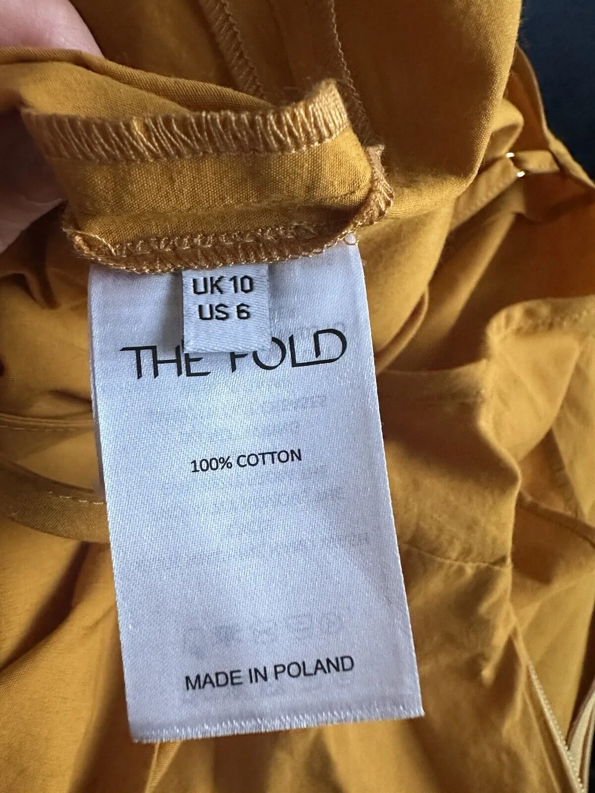 The Fold mustard 100% cotton long sleeve shirt size UK10/US6