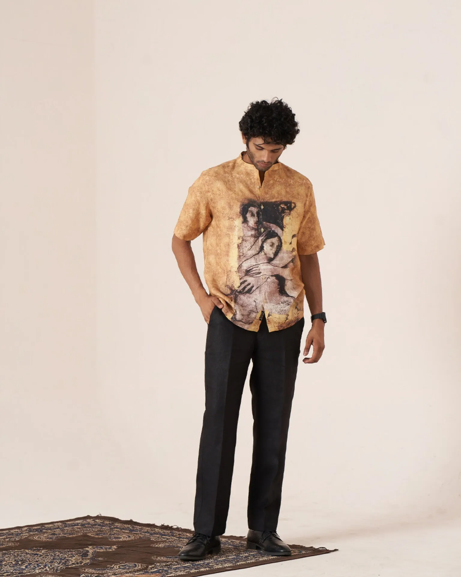 Timeless Embrace (Pure Linen Short Sleeve Shirt)  AddysForMen