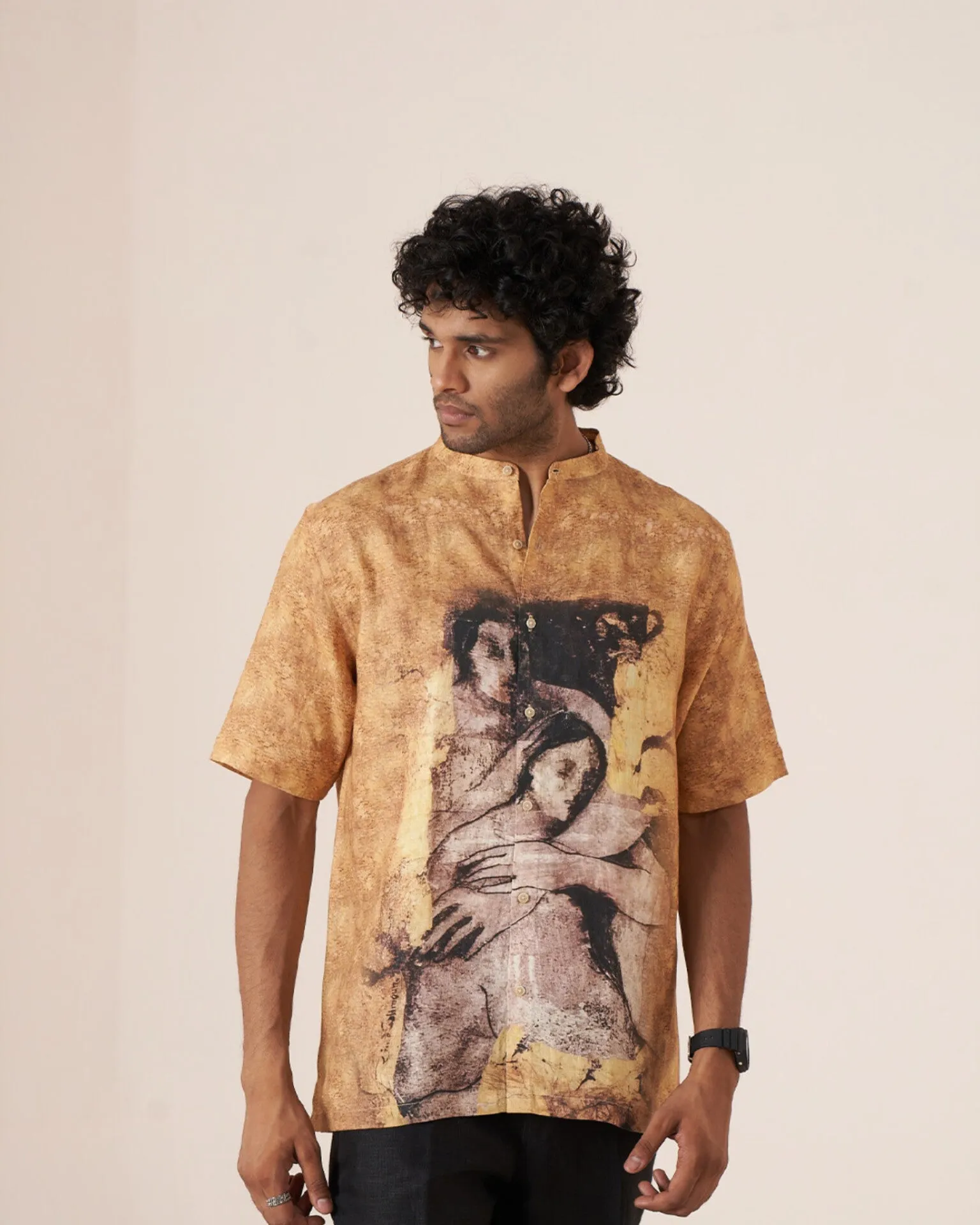 Timeless Embrace (Pure Linen Short Sleeve Shirt)  AddysForMen
