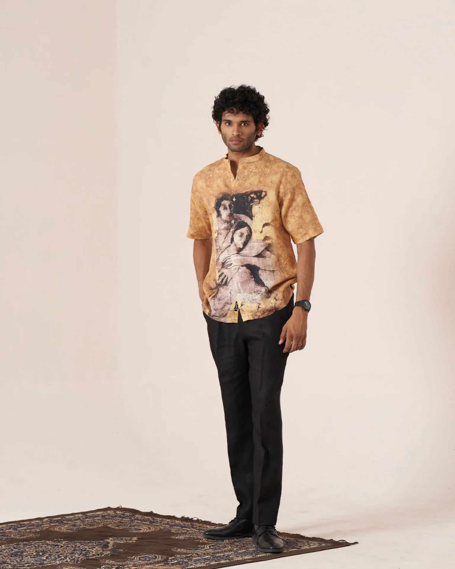 Timeless Embrace (Pure Linen Short Sleeve Shirt)  AddysForMen