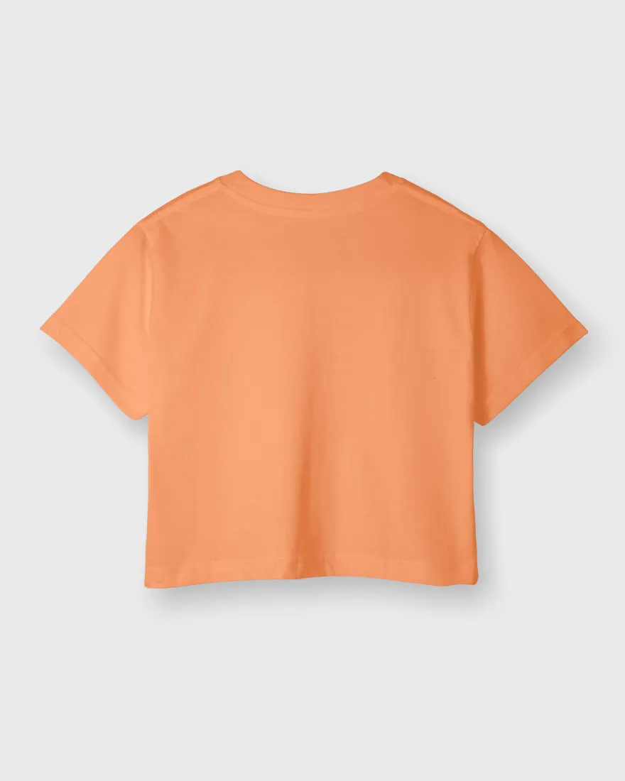 Womens Crop Top Plain TShirt - Lite Orange