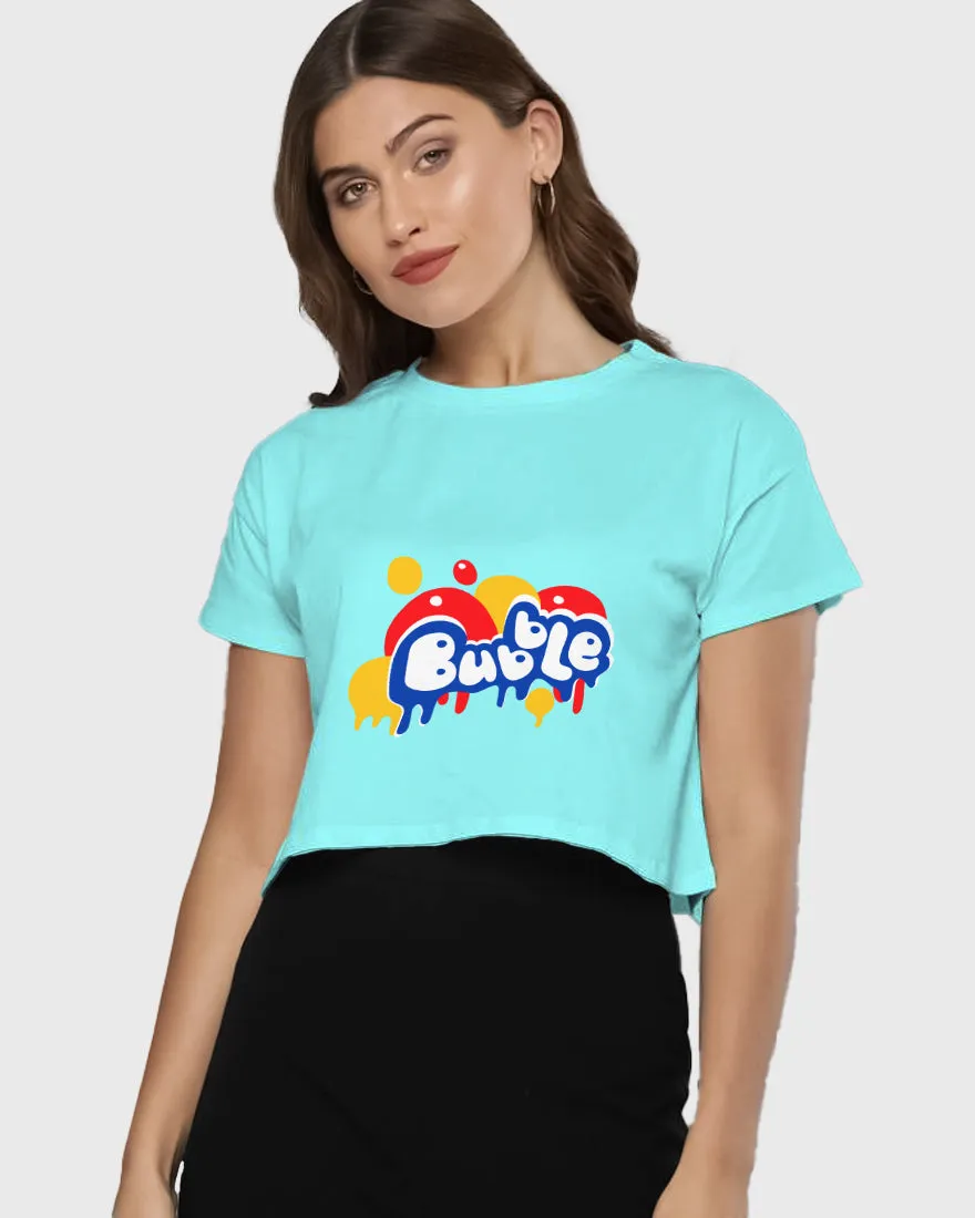 Womens Cropped TShirt Funky Bubble