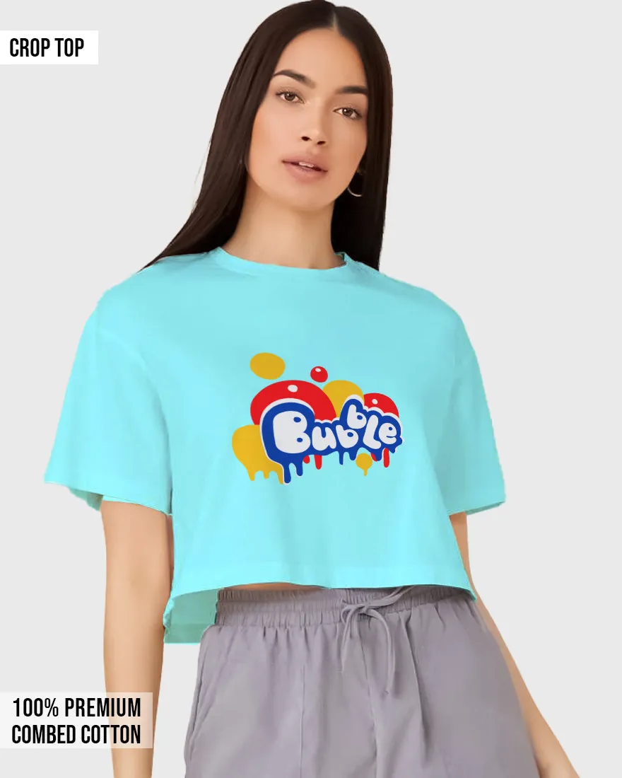 Womens Cropped TShirt Funky Bubble