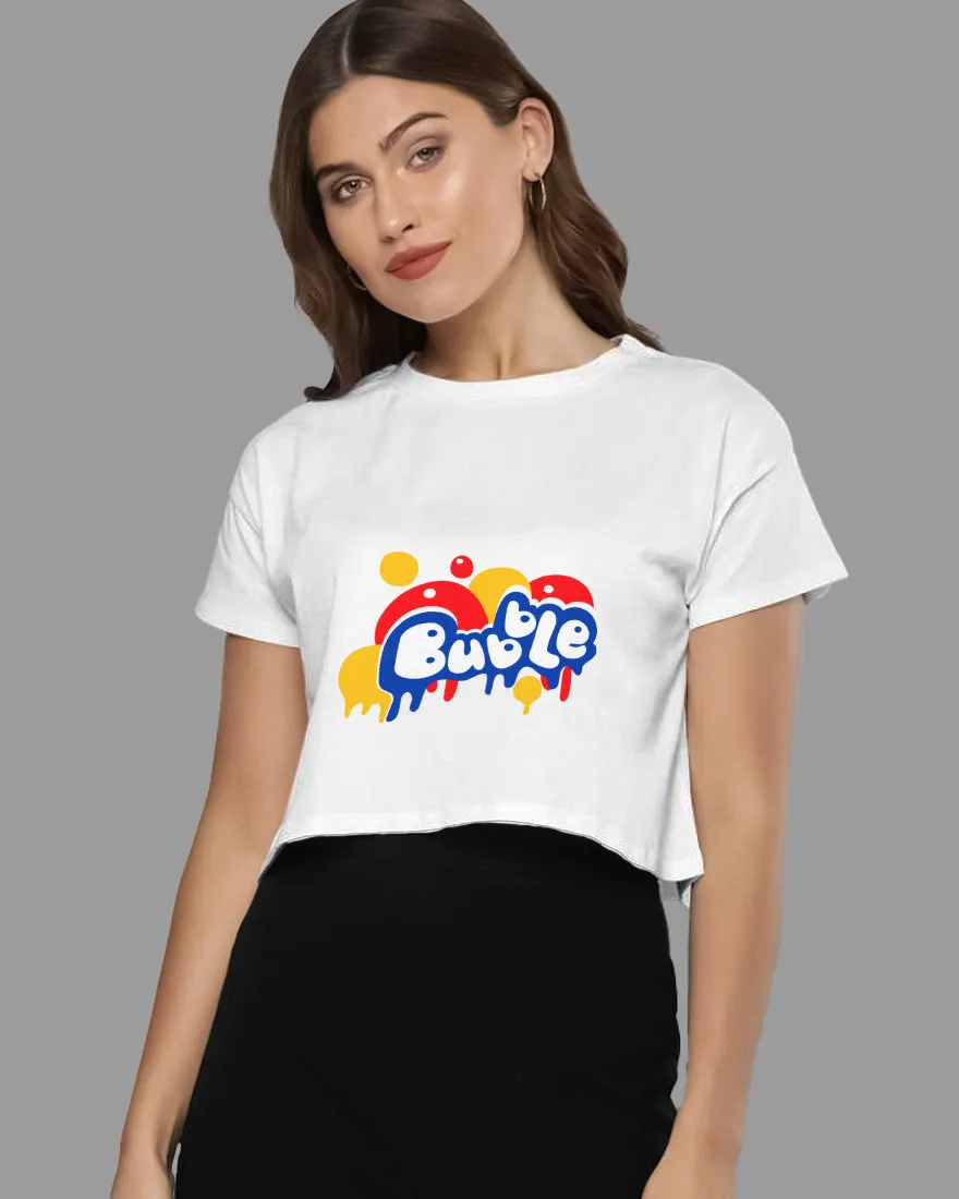 Womens Cropped TShirt Funky Bubble