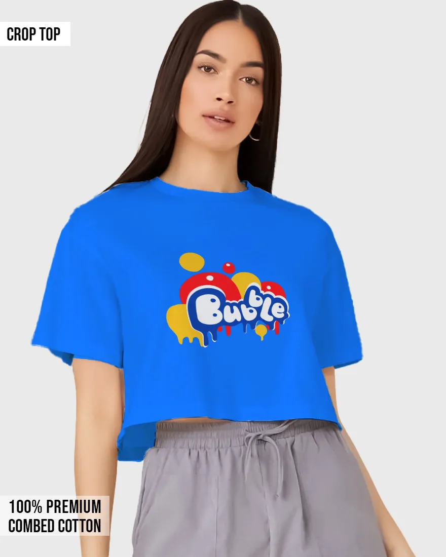 Womens Cropped TShirt Funky Bubble