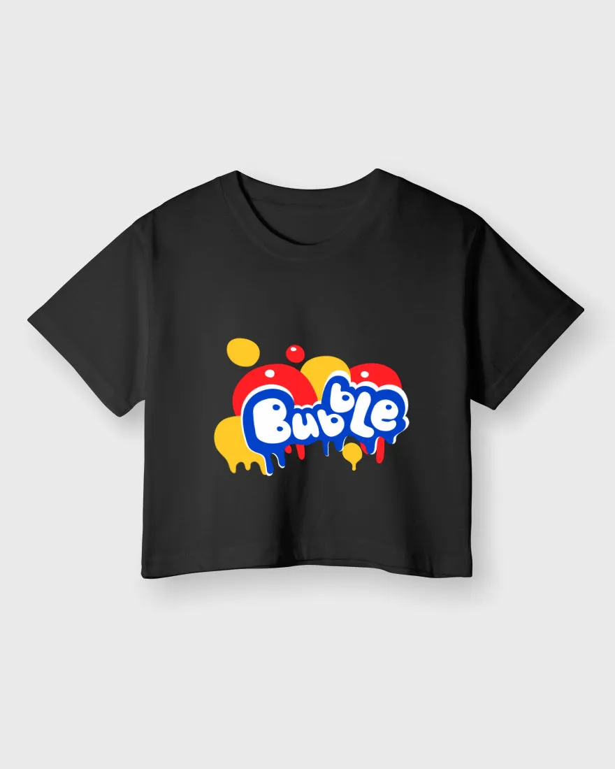 Womens Cropped TShirt Funky Bubble