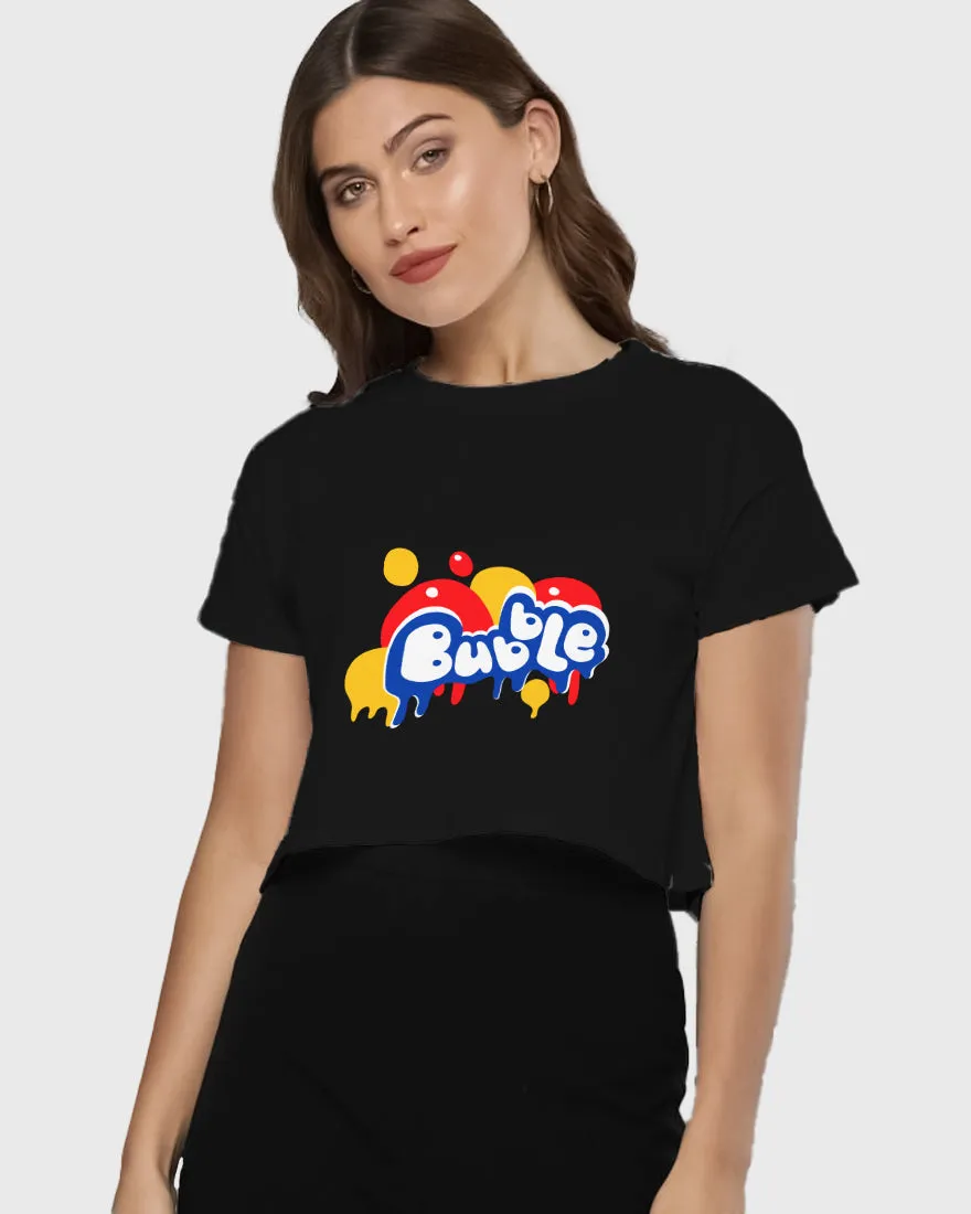 Womens Cropped TShirt Funky Bubble