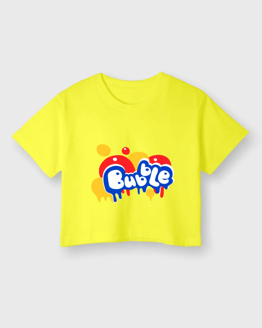 Womens Cropped TShirt Funky Bubble