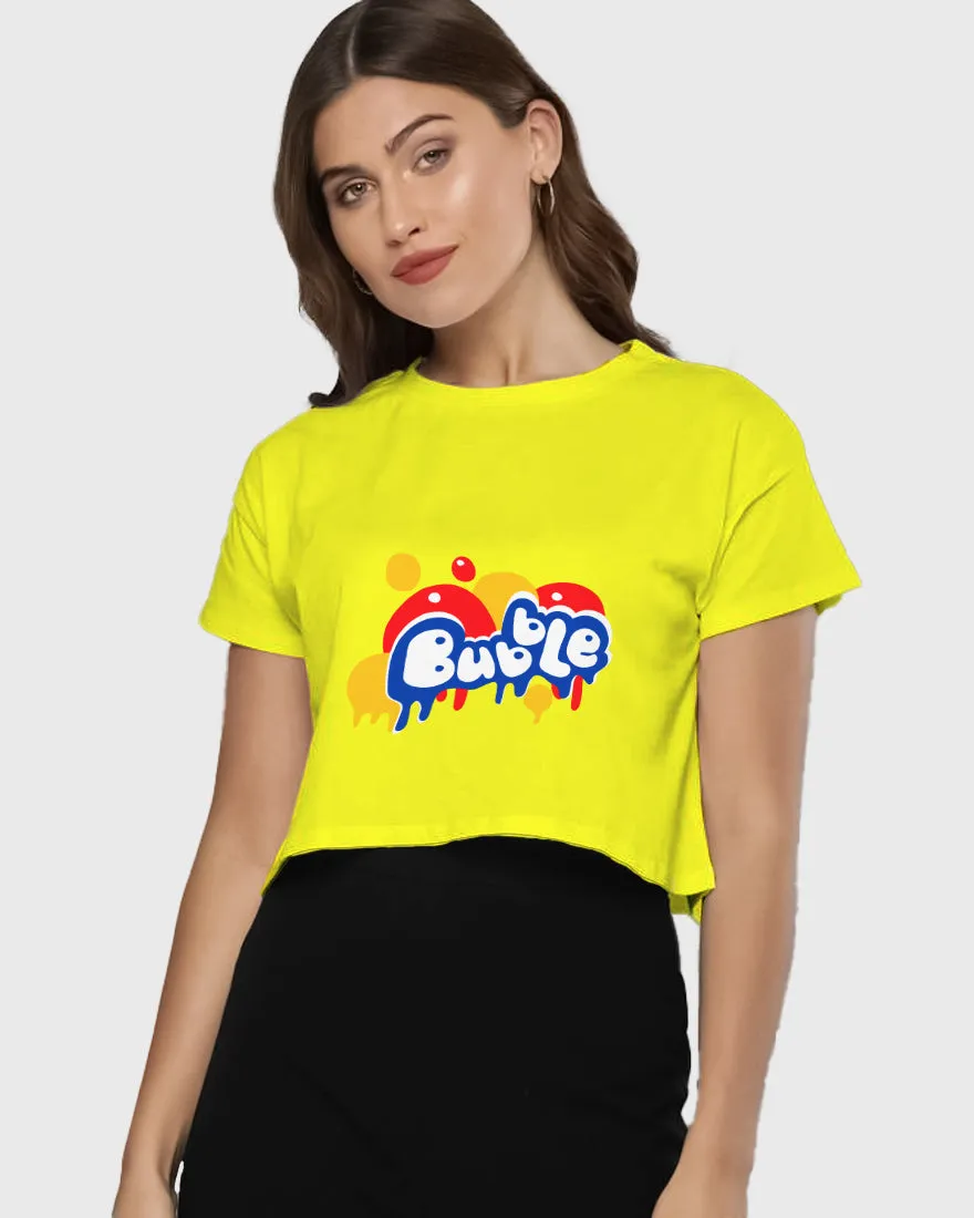 Womens Cropped TShirt Funky Bubble