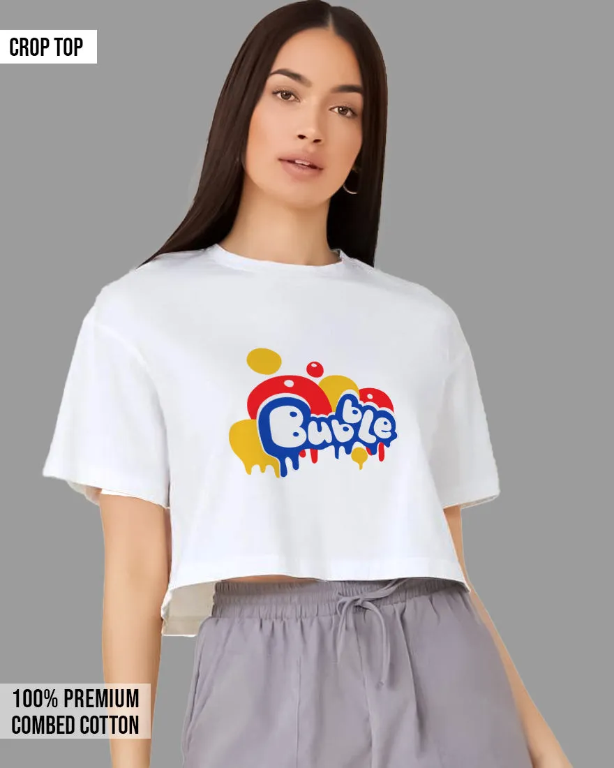 Womens Cropped TShirt Funky Bubble