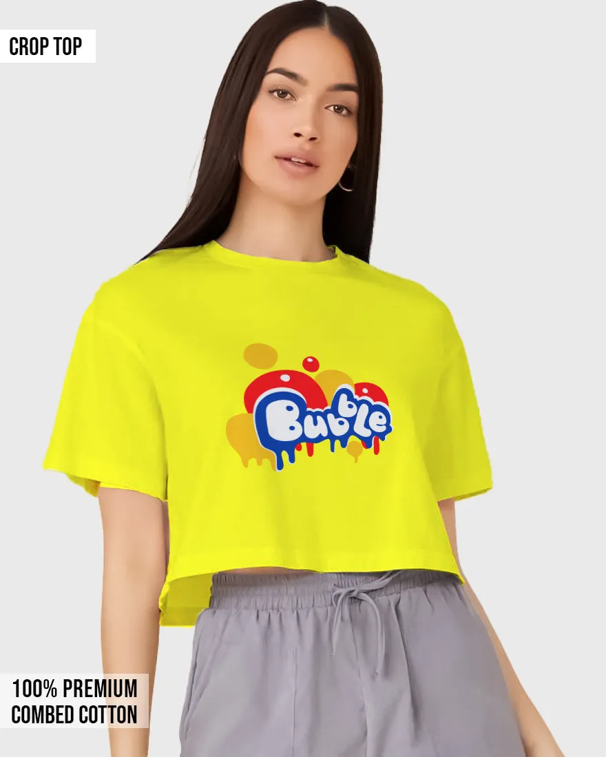 Womens Cropped TShirt Funky Bubble