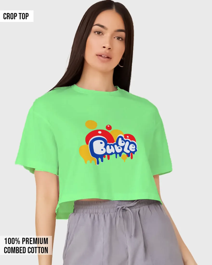 Womens Cropped TShirt Funky Bubble