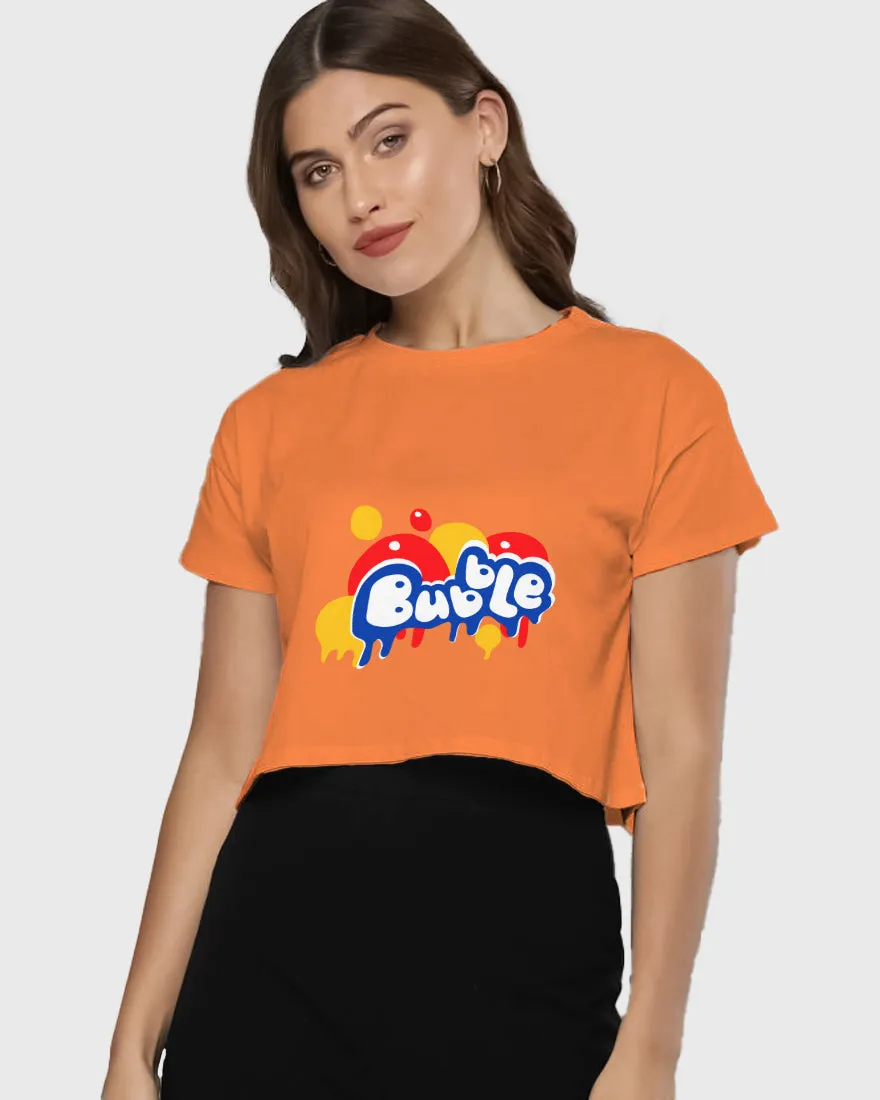 Womens Cropped TShirt Funky Bubble