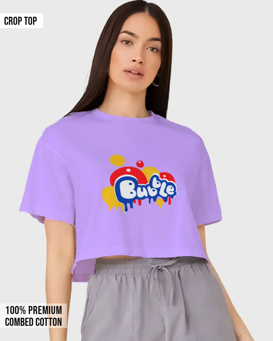 Womens Cropped TShirt Funky Bubble