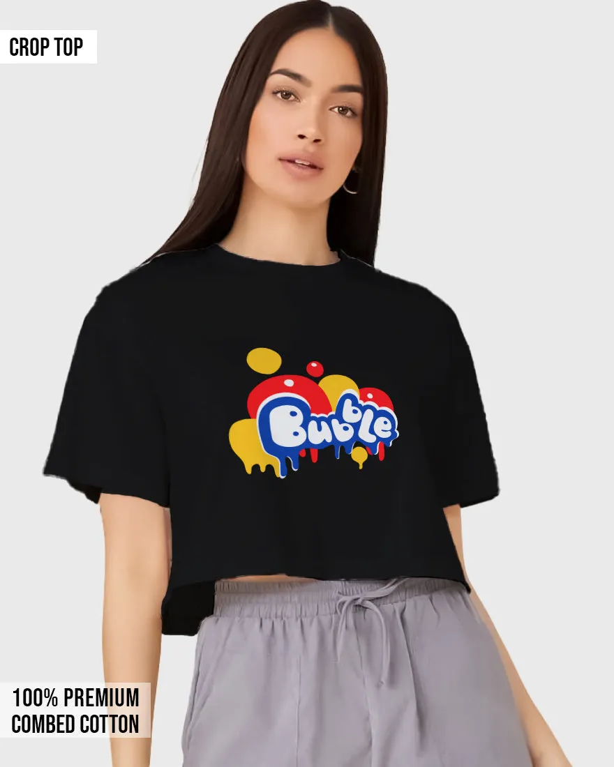 Womens Cropped TShirt Funky Bubble