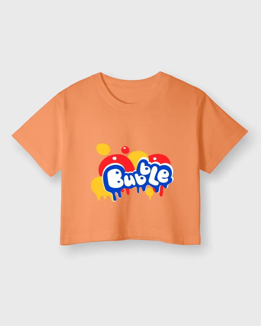 Womens Cropped TShirt Funky Bubble
