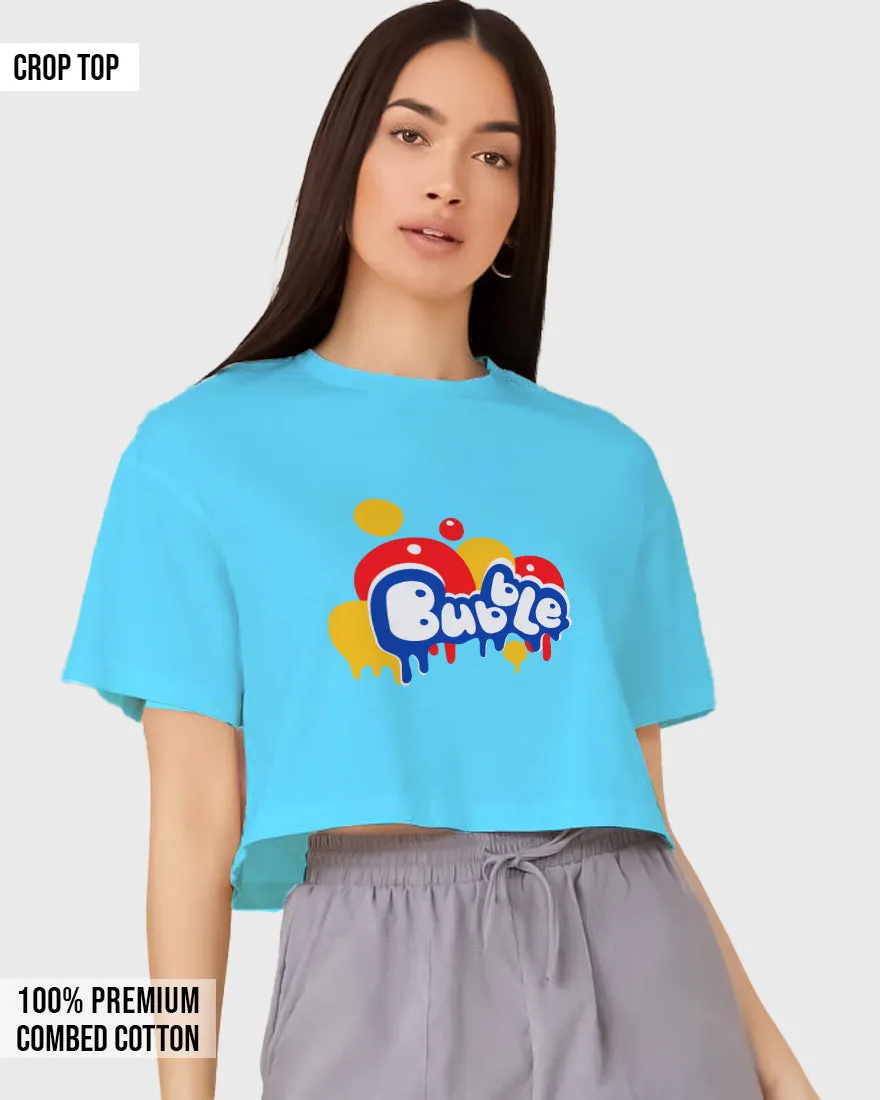 Womens Cropped TShirt Funky Bubble