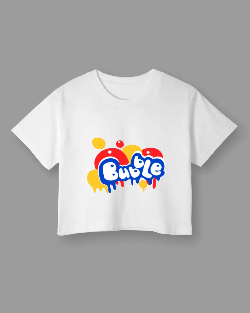 Womens Cropped TShirt Funky Bubble