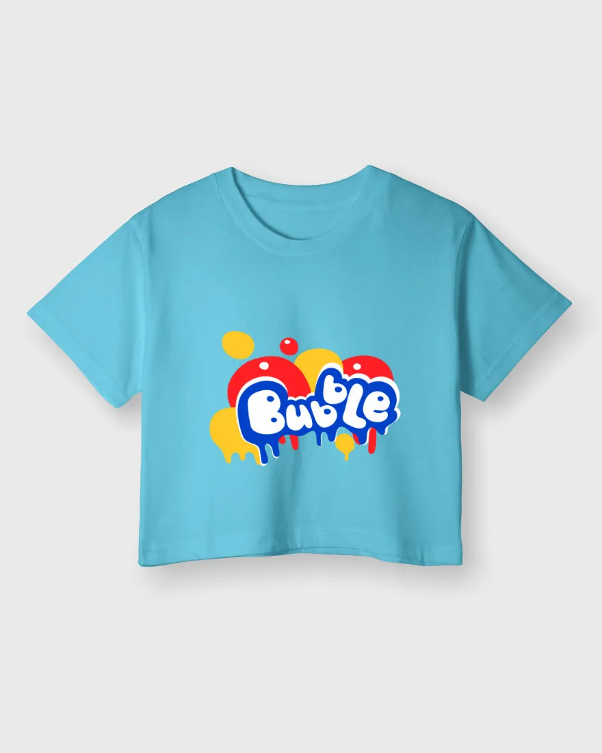 Womens Cropped TShirt Funky Bubble