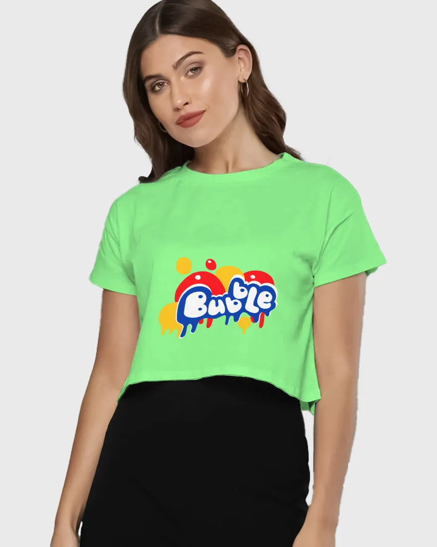 Womens Cropped TShirt Funky Bubble