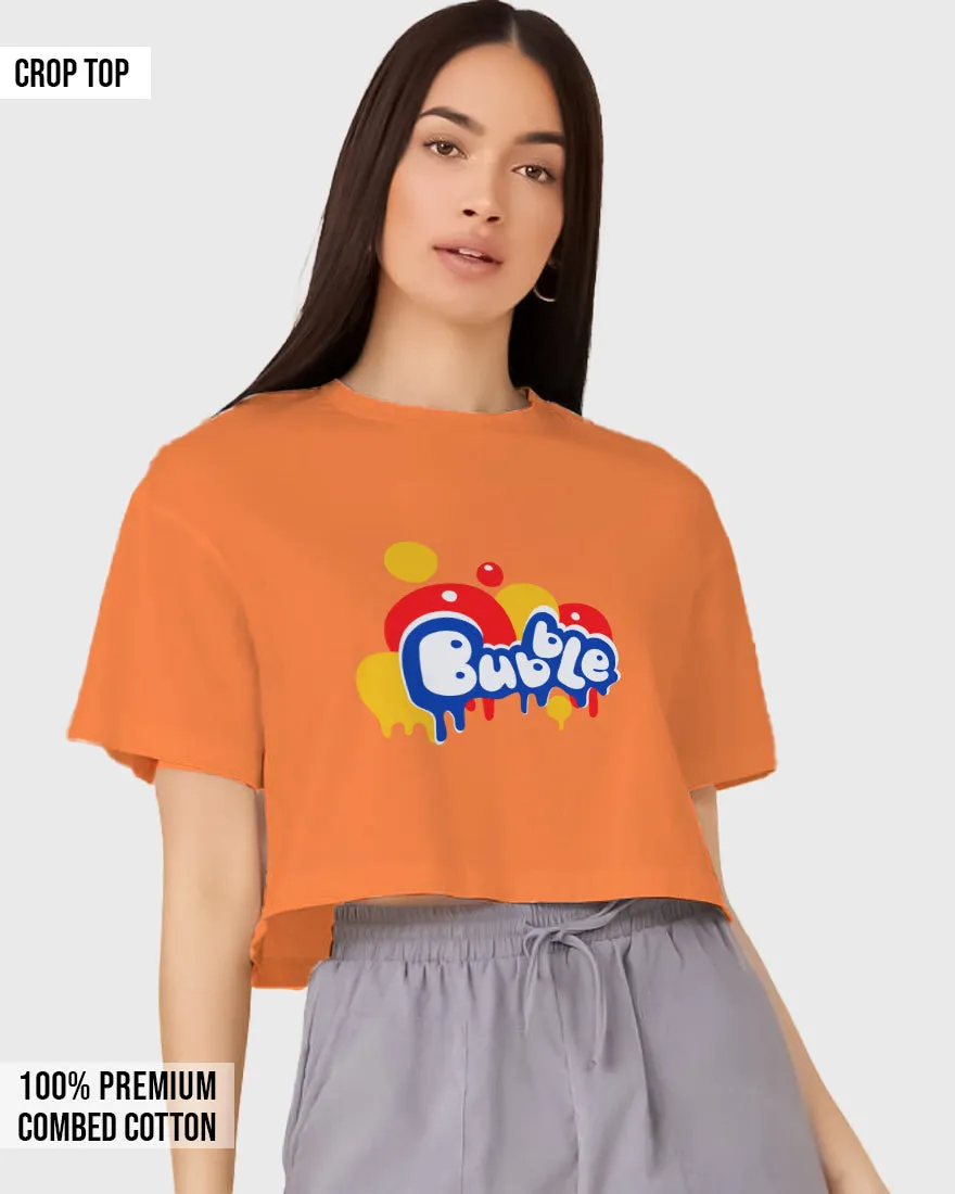 Womens Cropped TShirt Funky Bubble